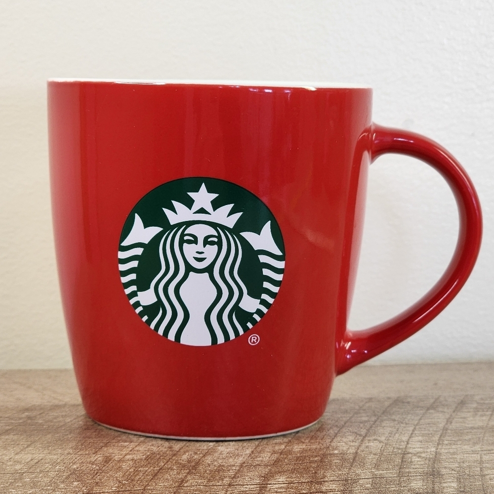 Starbucks 2020 Mermaid Logo Red & White Christmas Holiday 12 OZ Ceramic Mug - Picture 2 of 10